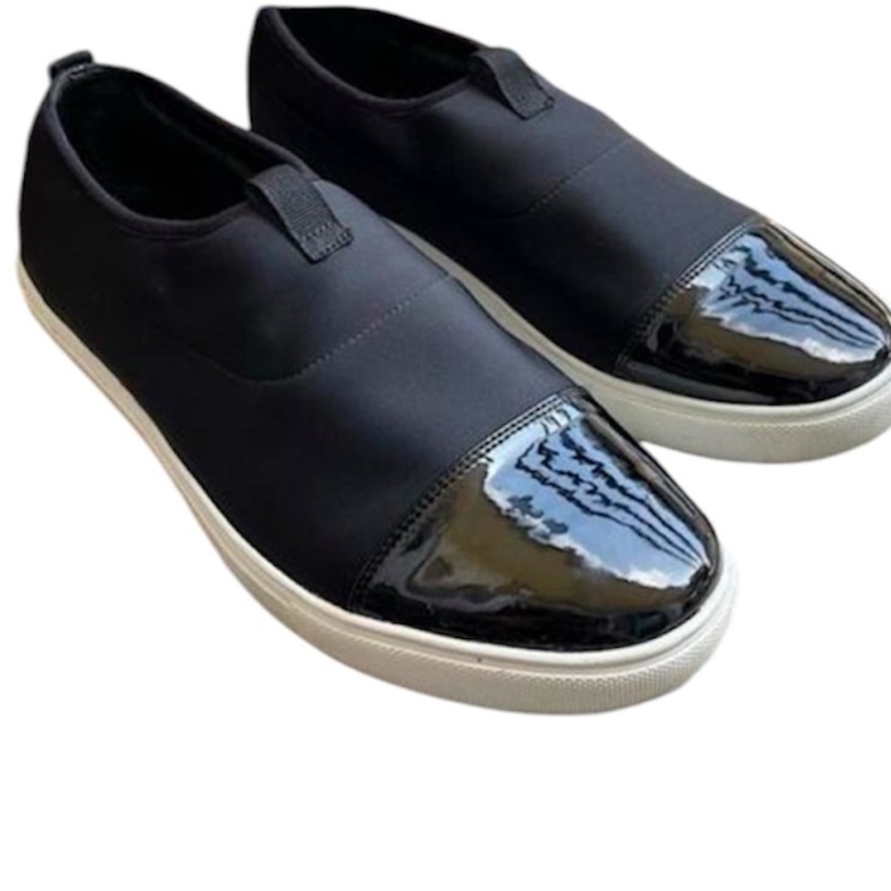 Donald Pliner Black White Slip On Loafers Trainers 8